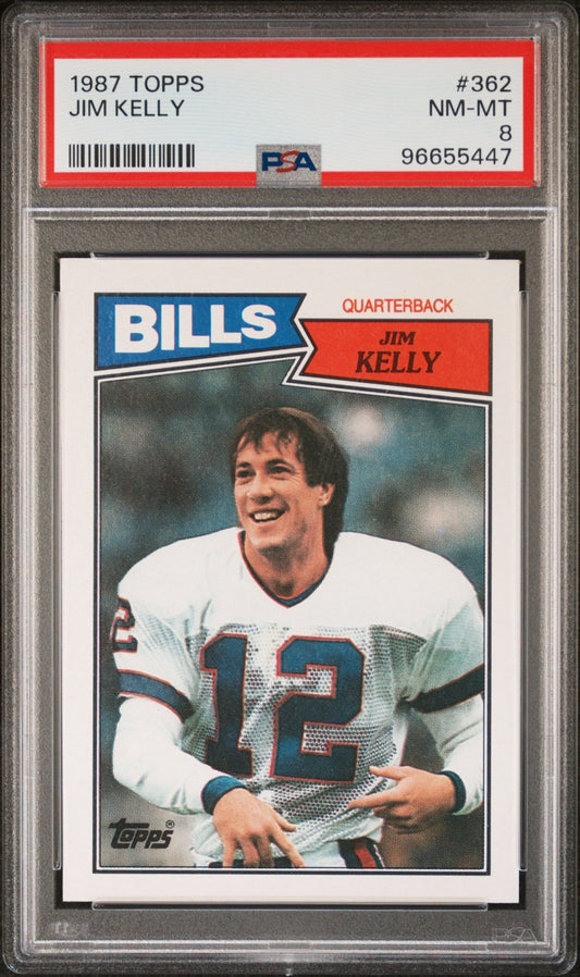 Jim Kelly 1987 Topps RC #362 PSA 8 - Collector Store LLC