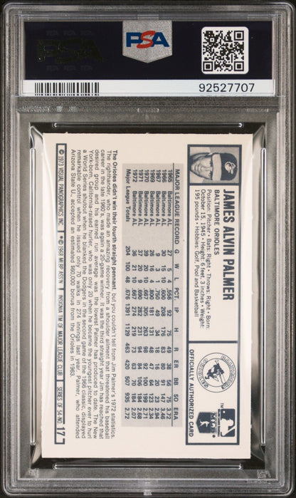 Jim Palmer 1973 Kellogg's #17 PSA 9 - Collector Store LLC