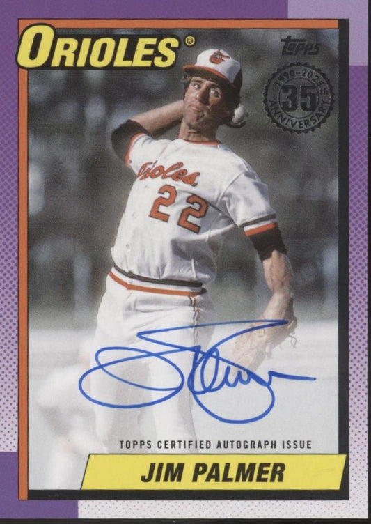 Jim Palmer 2025 Topps 35th Anniversary 1990 Auto #90A - JP - Collector Store LLC