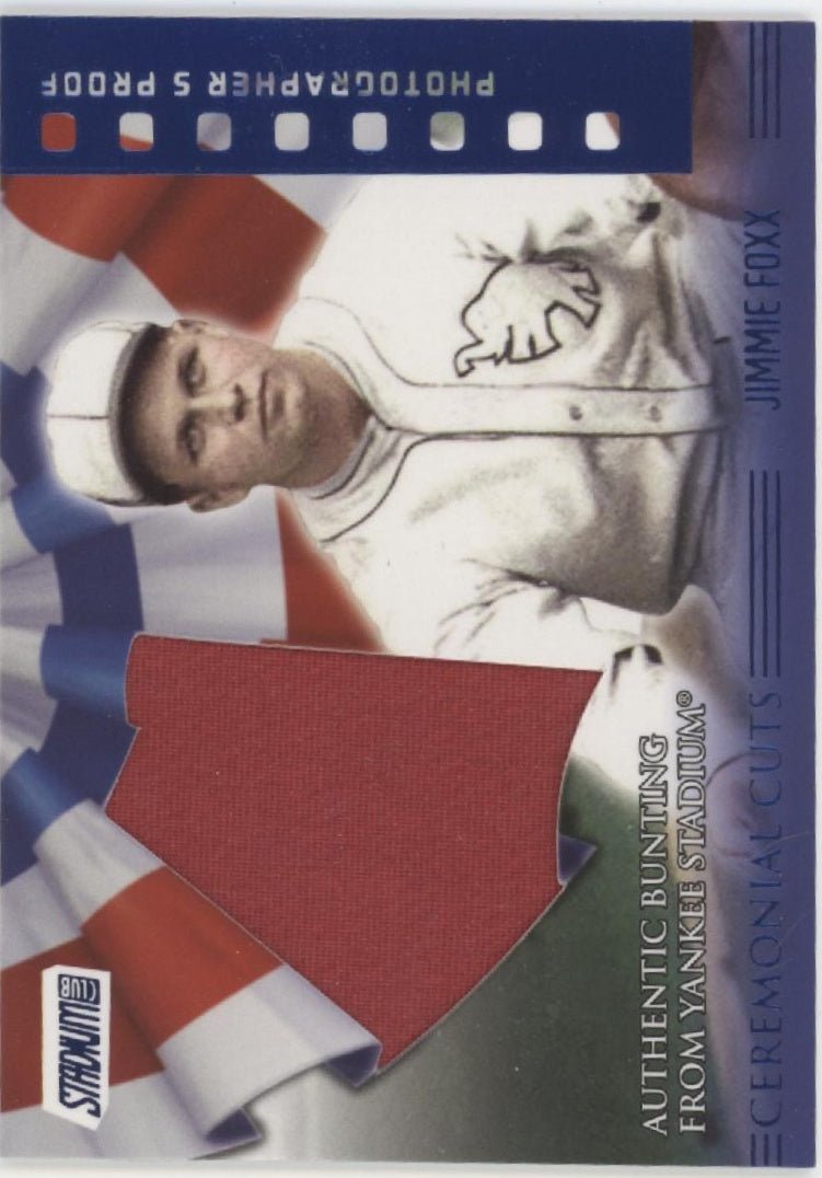 Jimme Fox 2008 Topps Stadium Club Ceremonial Cuts Bunting Swatch Blue 80/99 - Collector Store LLC