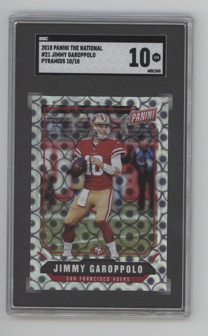 Jimmy Garoppolo 2018 Panini The National Pyramids 10/10 #21 SGC 10 - Collector Store LLC