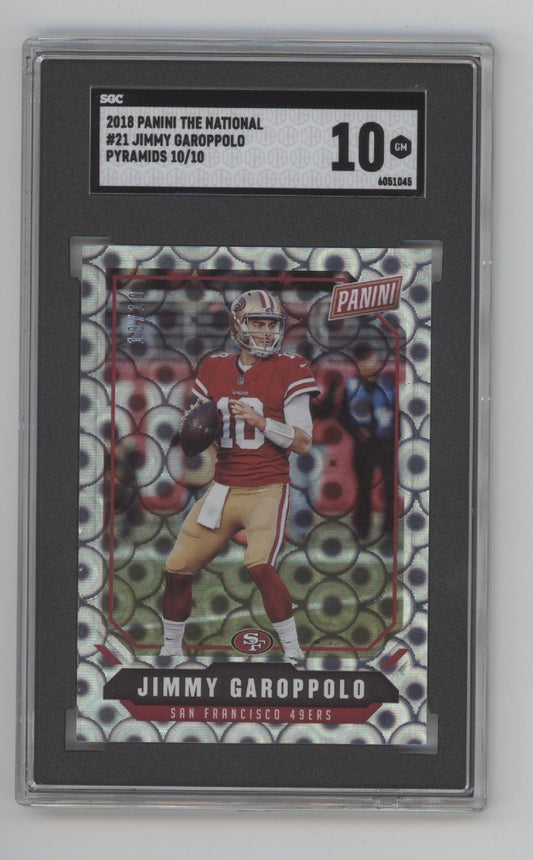 Jimmy Garoppolo 2018 Panini The National Pyramids 10/10 #21 SGC 10 - Collector Store LLC