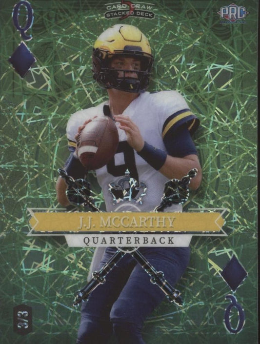JJ McCarthy 2023 Wild Card 5 Card Draw Stacked RC 3/3 #SD - JM - Collector Store LLC