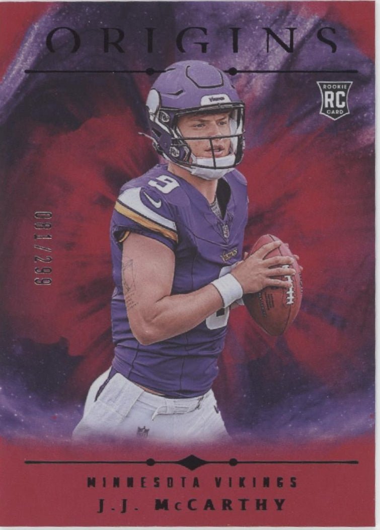 JJ McCarthy 2024 Panini Origins Holo Red RC 081/299 #103 - Collector Store LLC