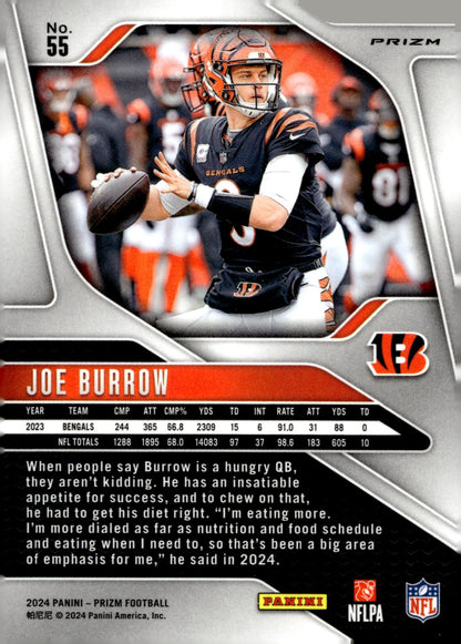 Joe Burrow 2024 Panini Prizm Red White & Blue Prizm #55 - Collector Store LLC