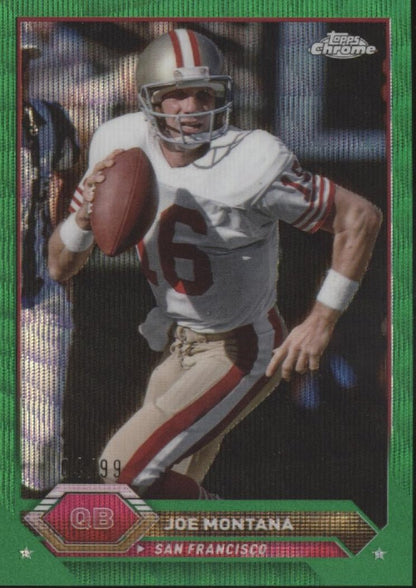 Joe Montana 2024 Topps Composite Chrome Green Wave Refractor 04/99 #16 - Collector Store LLC