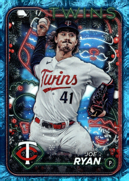 Joe Ryan 2024 Topps Holiday Blue Holo H104 - Collector Store LLC