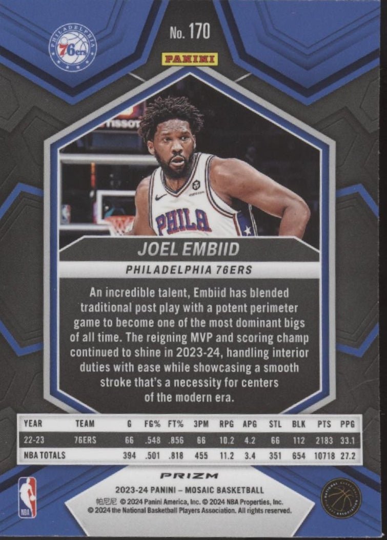 Joel Embiid 2023 - 24 Panini Mosaic Genesis Prizm #170 - Collector Store LLC