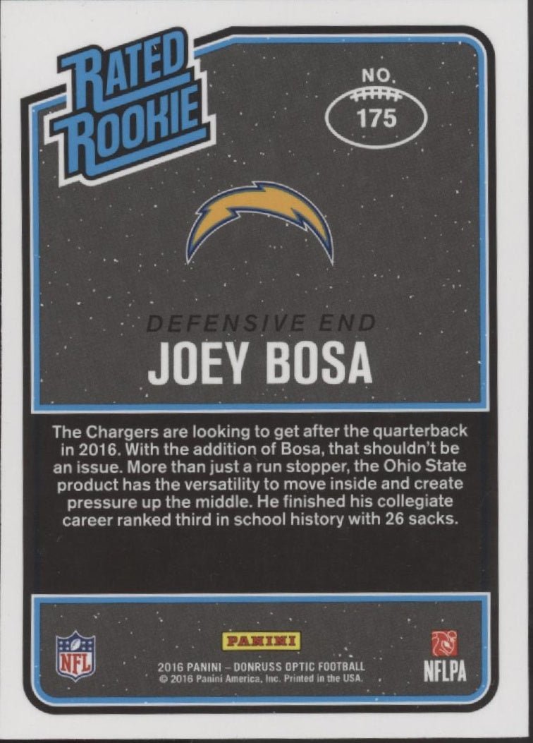 Joey Bosa 2016 Panini Donruss Optic Rated Rookie RC #175 - Collector Store LLC