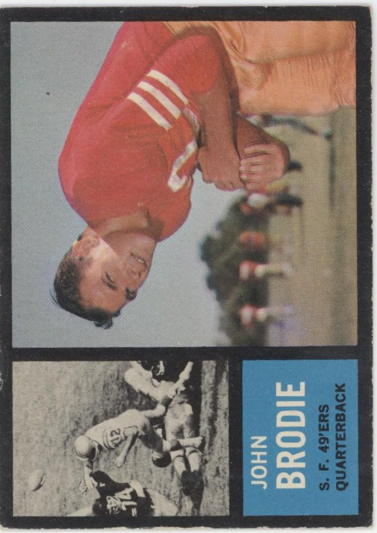 John Brodie 1962 Topps #152 San Francisco 49ers VG - Collector Store LLC