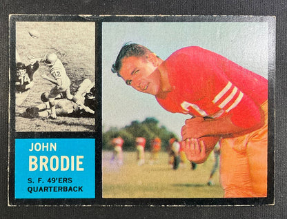 John Brodie 1962 Topps #152 San Francisco 49ers VG - Collector Store LLC