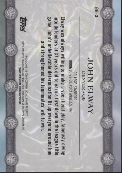 John Elway 2025 Topps Resurgence Glimmer & Gleam GG - 3 - Collector Store LLC