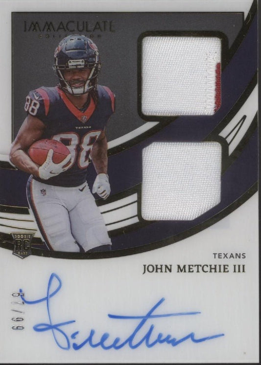 John Metchie III 2022 Panini Immaculate Collection Dual Swatch RC Auto 57/99 - Collector Store LLC