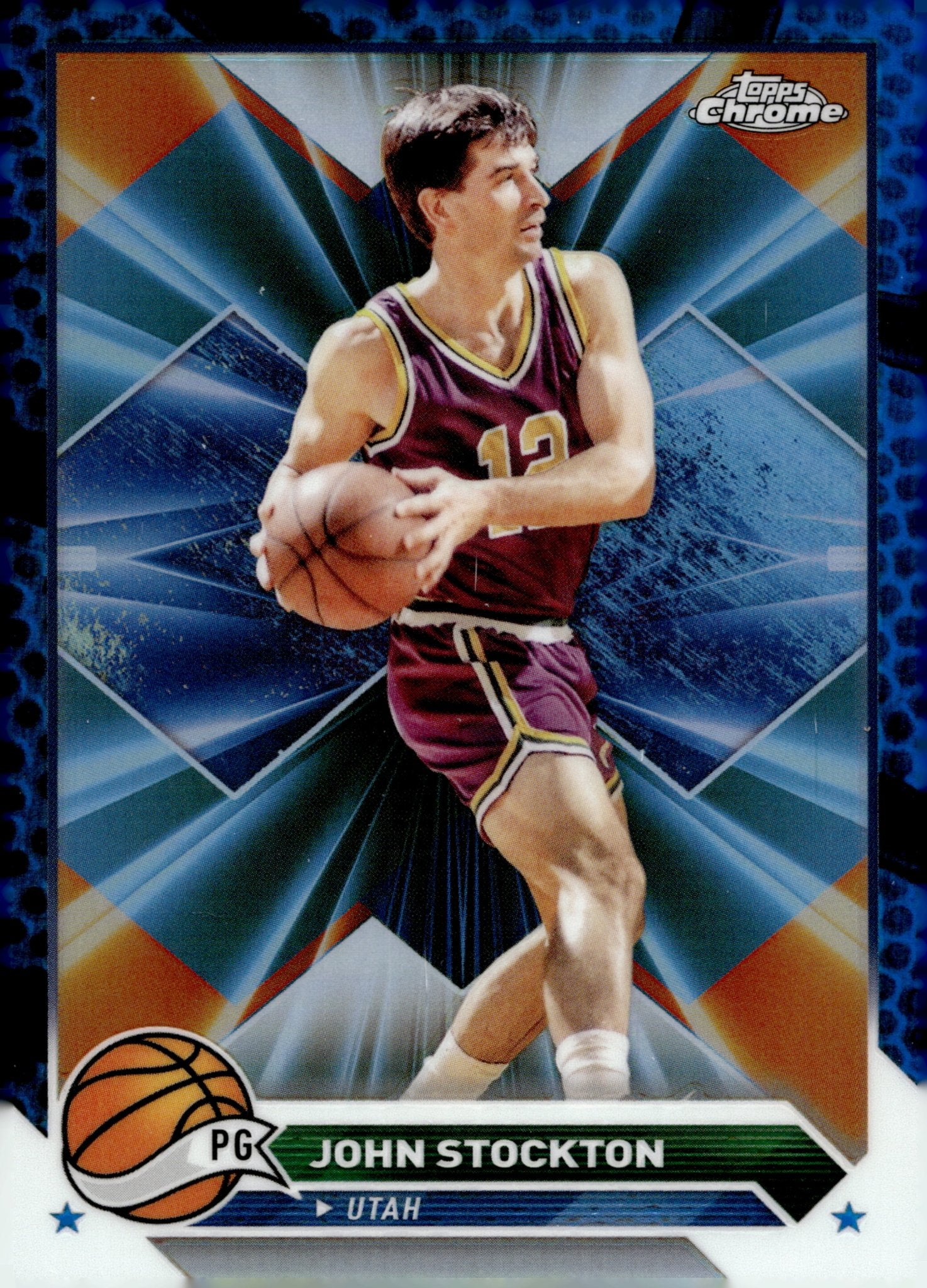 John Stockton 2024 Topps Chrome Blue Refractor #149 - Collector Store LLC