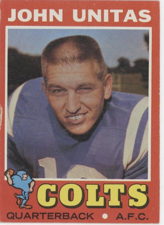 John Unitas 1971 Topps #1 Baltimore Colts VG - EX - Collector Store LLC