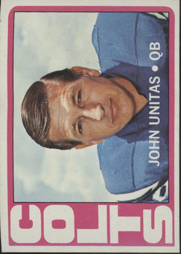 John Unitas 1972 Topps #165 Baltimore Colts EX - Collector Store LLC