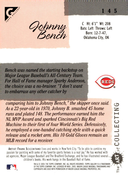 Johnny Bench 2001 Topps Gallery 145 - Collector Store LLC