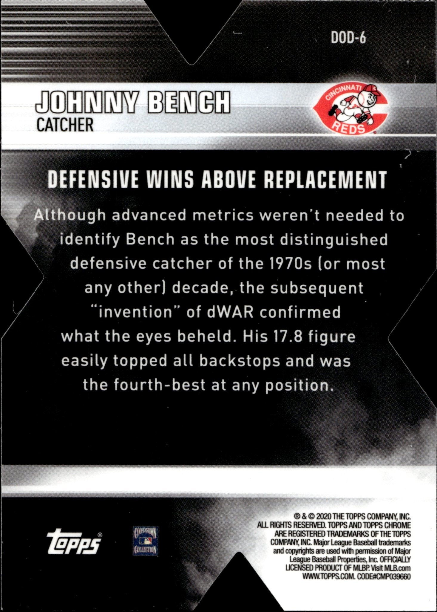 Johnny Bench 2020 Topps Chrome Decade of Excellence Die - Cut Refractor DOD - 6 - Collector Store LLC