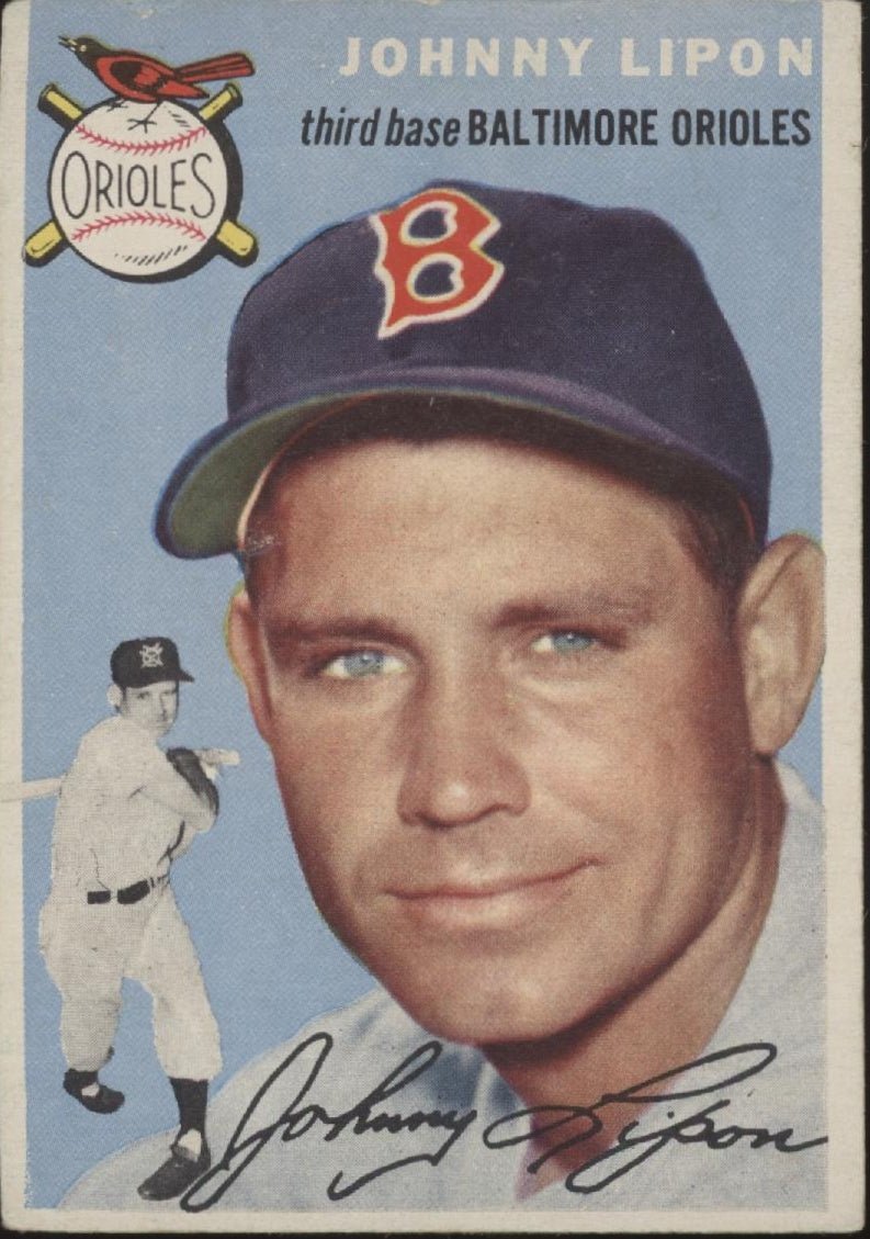Johnny Lipon 1954 Topps 19 Baltimore Orioles VG - EX 3 - Collector Store LLC