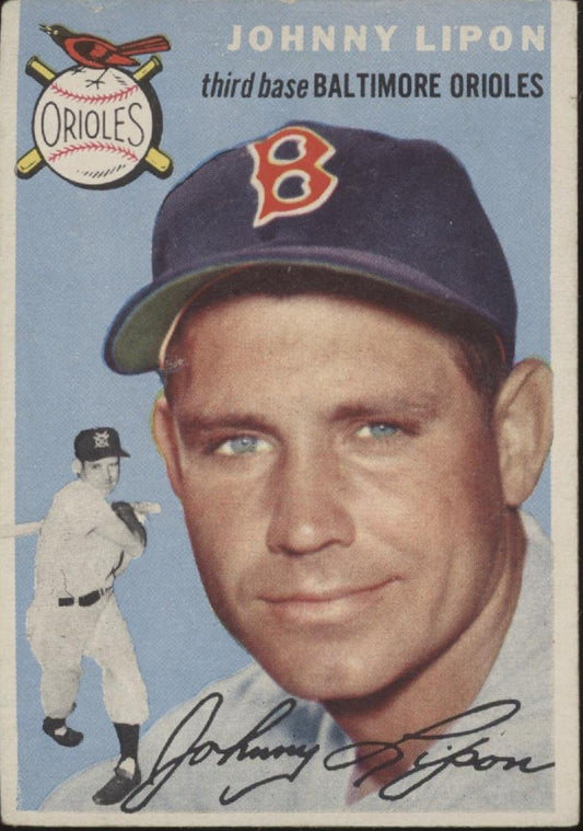 Johnny Lipon 1954 Topps 19 Baltimore Orioles VG - EX 3 - Collector Store LLC