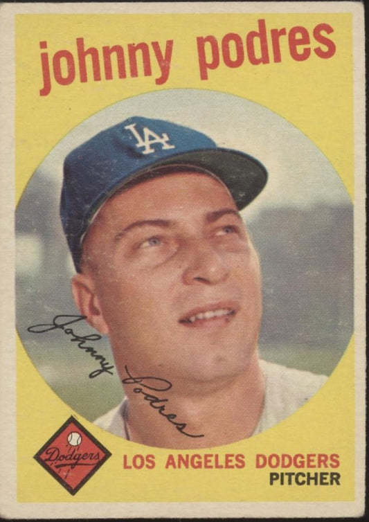 Johnny Podres 1959 Topps #495 Los Angeles Dodgers VG - Collector Store LLC