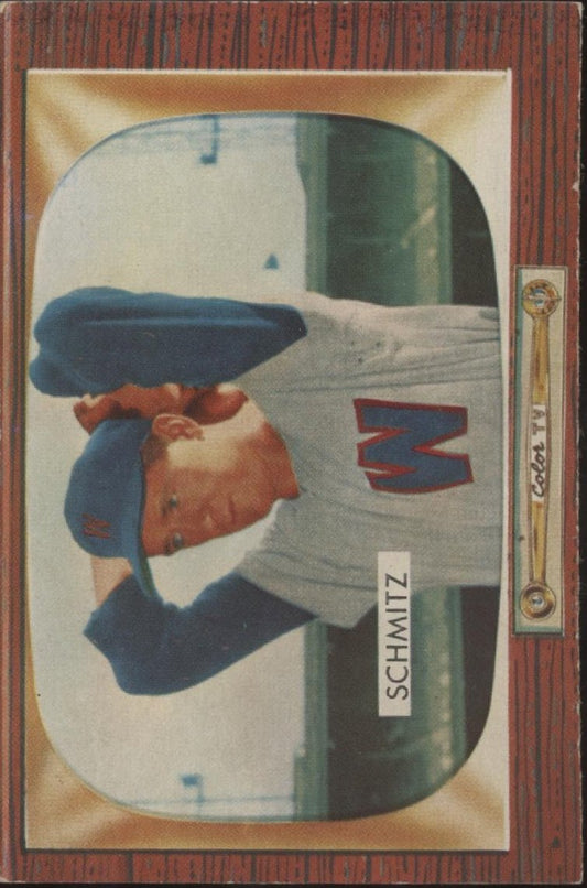 Johnny Schmitz 1955 Bowman #105 Washington Senators VG - EX - Collector Store LLC