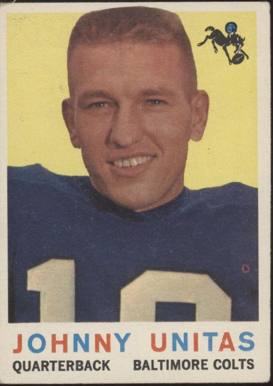 Johnny Unitas 1959 Topps #1 Baltimore Colts EX - Collector Store LLC