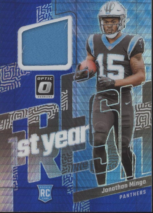 Jonathan Mingo 2023 Panini Donruss 1st Year Fresh Blue Prism Prizm Swatch RC - Collector Store LLC