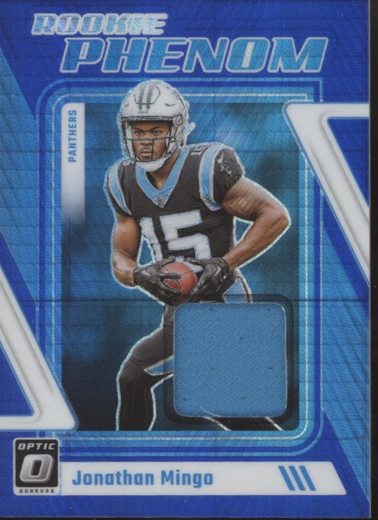 Jonathan Mingo 2023 Panini Donruss Optic Rookie Phenom Blue Prism Prizm Swatch - Collector Store LLC