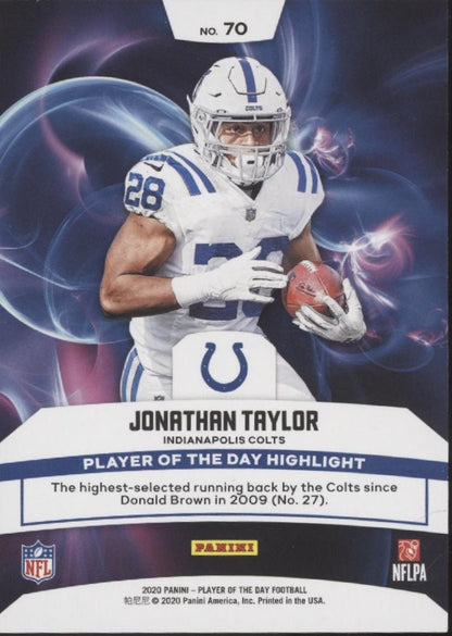 Jonathan Taylor 2020 Panini Player of the Day RC #70 - Collector Store LLC