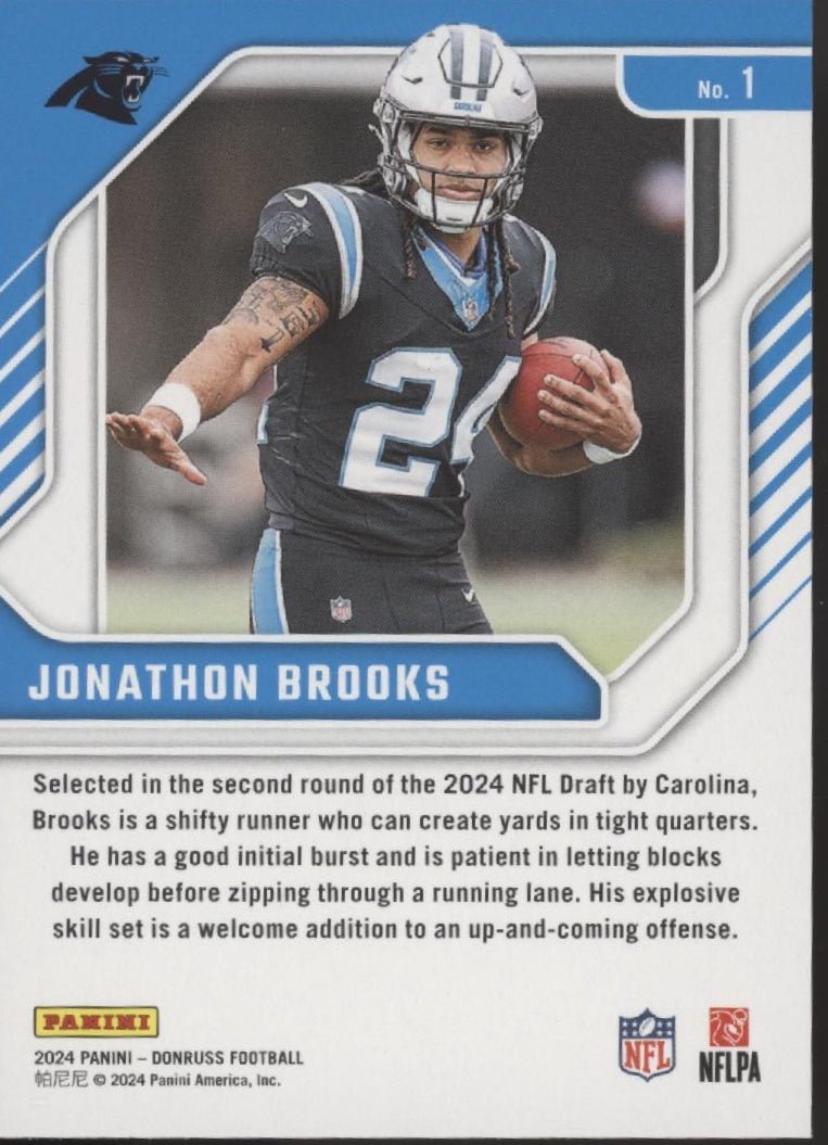 Jonathon Brooks 2024 Panini Donruss Elite Series Rookies RC #1 - Collector Store LLC