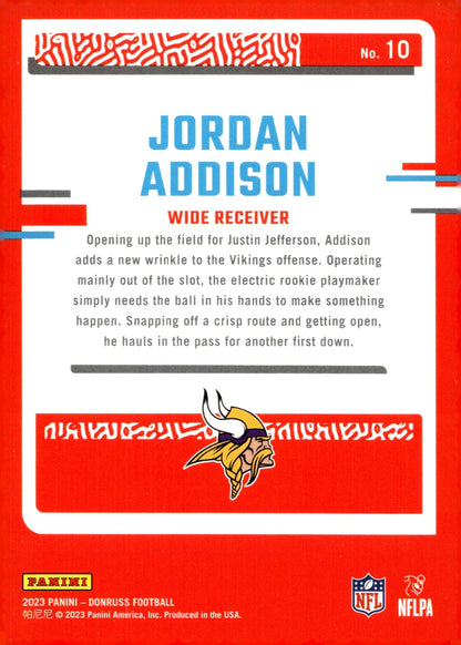 Jordan Addison 2023 Panini Donruss The Rookies RC #10 - Collector Store LLC