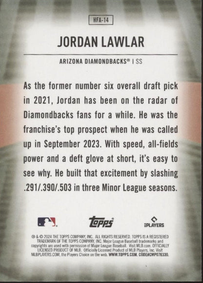 Jordan Lawlar 2024 Topps Home Field Advantage RC #HFA - 14 - Collector Store LLC