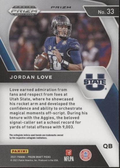 Jordan Love 2021 Panini Prizm Draft Picks Red Ice Prizm #33 - Collector Store LLC