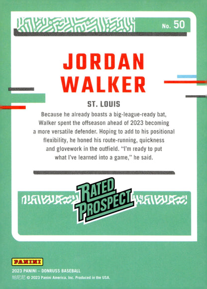 Jordan Walker 2023 Panini Donruss Rated Prospect 50 - Collector Store LLC