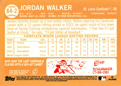 Jordan Walker 2023 Topps Chrome Lids RC 64 - 2 - Collector Store LLC
