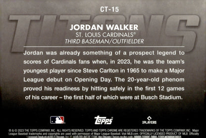 Jordan Walker 2023 Topps Chrome Titans RC CT - 15 - Collector Store LLC