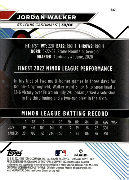 Jordan Walker 2023 Topps Finest RC 60 - Collector Store LLC