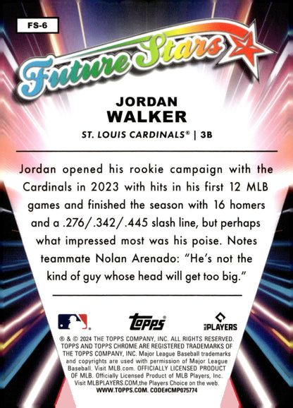 Jordan Walker 2024 Topps Chrome Future Stars Refractor FS - 6 - Collector Store LLC