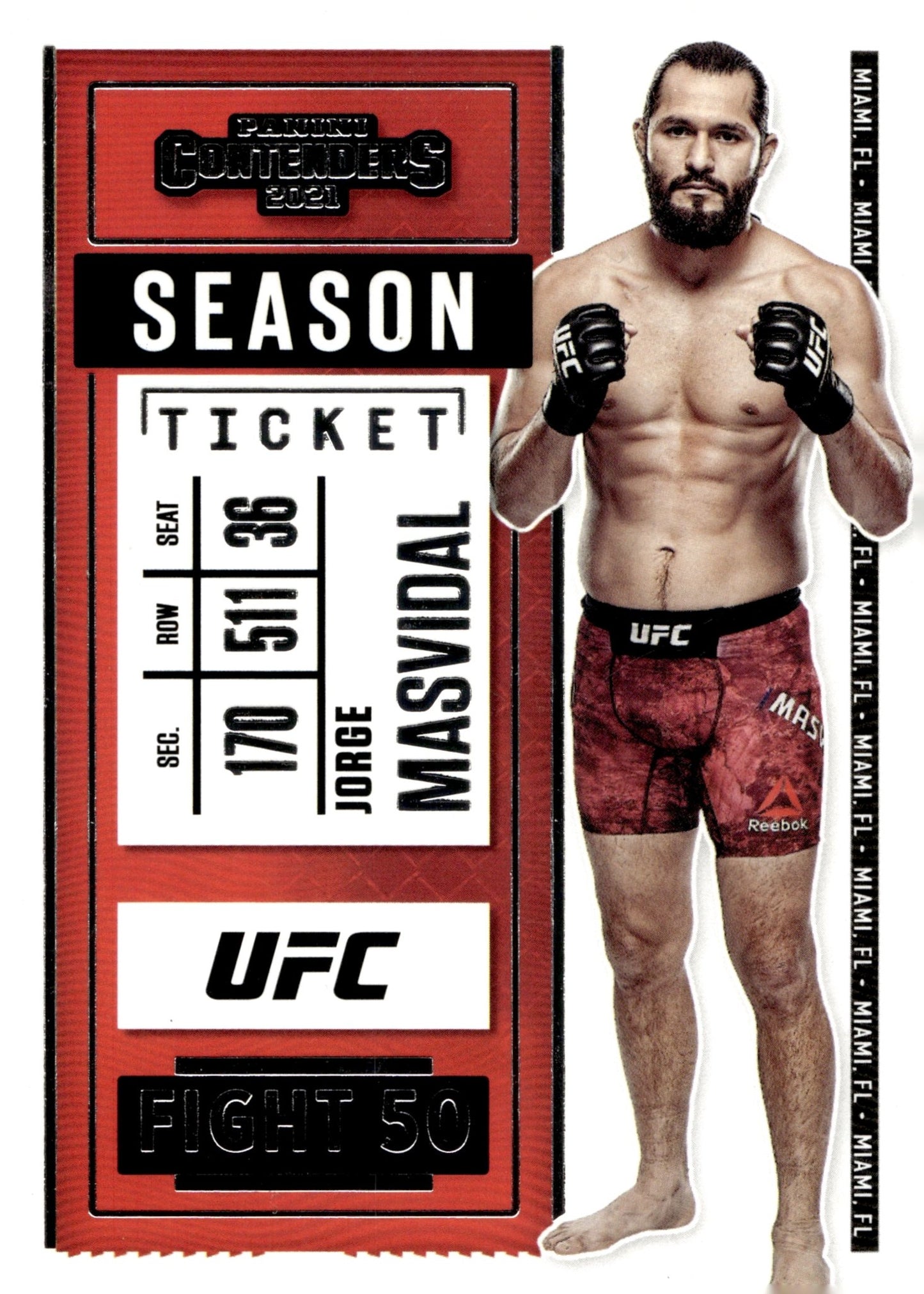 Jorge Masvidal 2021 Panini Chronicles Contenders Season Ticket #8 - Collector Store LLC