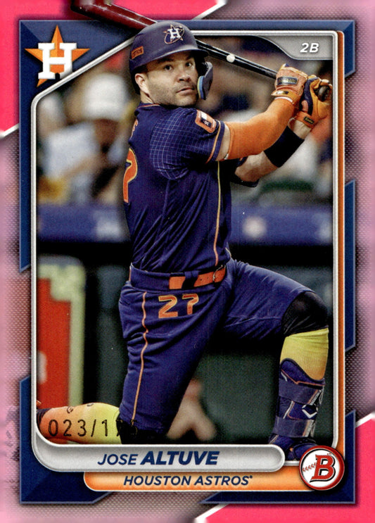 Jose Altuve 2024 Bowman Pink Border 023/175 #73 - Collector Store LLC