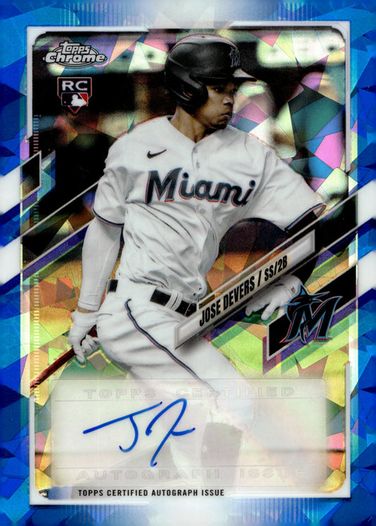 Jose Devers 2021 Topps Chrome Blue Cracked Ice Refractor RC Auto #RA - JDE - Collector Store LLC