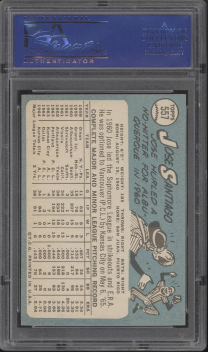 Jose Santiago 1965 Topps #557 PSA 9 - Collector Store LLC
