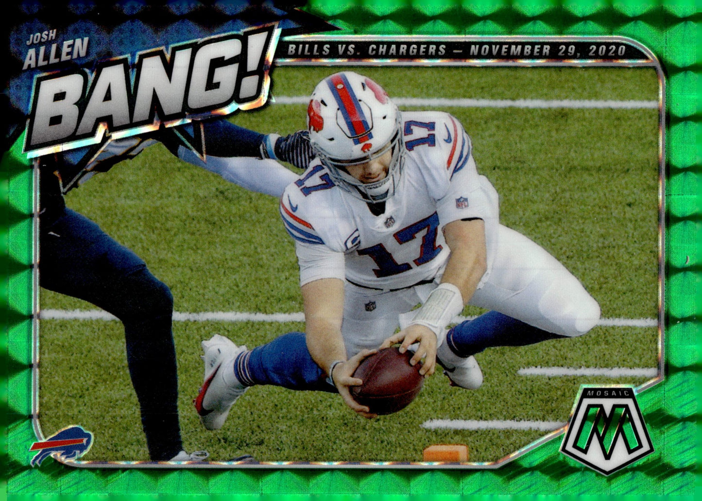 Josh Allen 2021 Panini Mosaic BANG! Green Prizm #B - 1 - Collector Store LLC