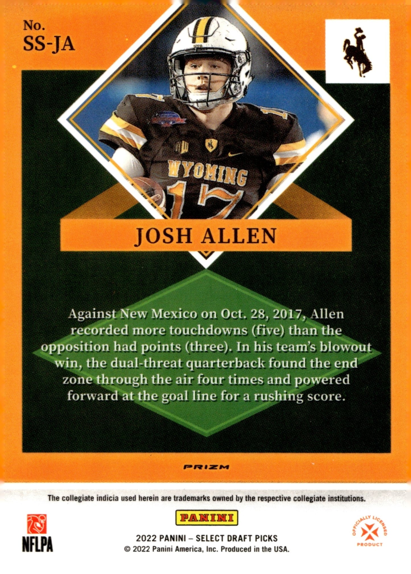 Josh Allen 2022 Panini Select Draft Picks Stars Prizm #SS - JA - Collector Store LLC