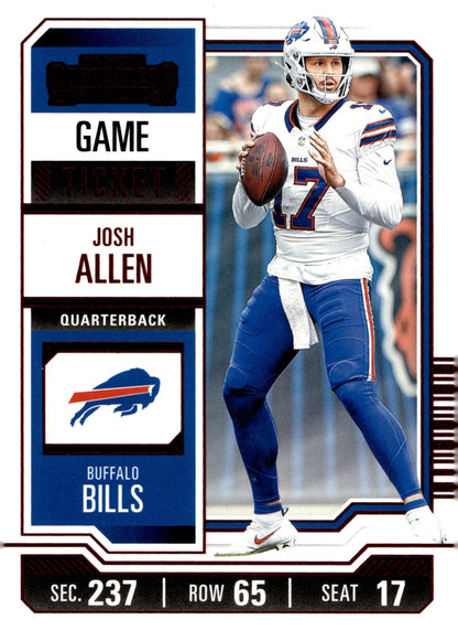 Josh Allen 2023 Panini Contenders Game Ticket Red #11 - Collector Store LLC