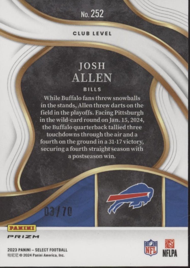 Josh Allen 2023 Panini Select Dragon Scale Prizm 03/70 #252 - Collector Store LLC