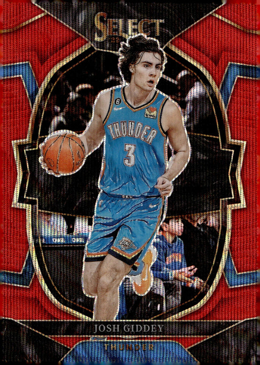Josh Giddey 2022 - 23 Panini Select Red Wave Prizm #60 - Collector Store LLC
