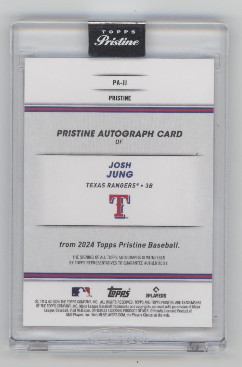 Josh Jung 2024 Topps Pristine Purple Pulsar Auto 53/99 #PA - JJ - Collector Store LLC