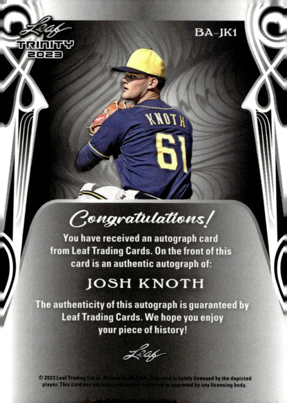 Josh Knoth 2023 Leaf Trinity Bronze RC Auto 6/99 #BA - JK1 - Collector Store LLC